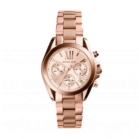 michael kors rose gold-tone stainless steel bradshaw women& 39|mini bradshaw rose gold watch.